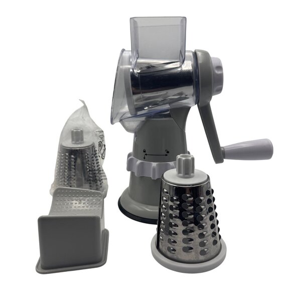 Hand-Crank Rotary Cheese Grater With 3 Interchangeable Stainless Steel Drums - Picture 1 of 6